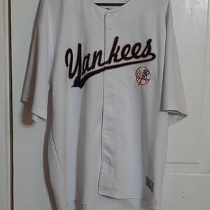 VTG 90s Y2K Dynasty MLB New York Yankees Spellout Jersey Mens XL White Stitches
